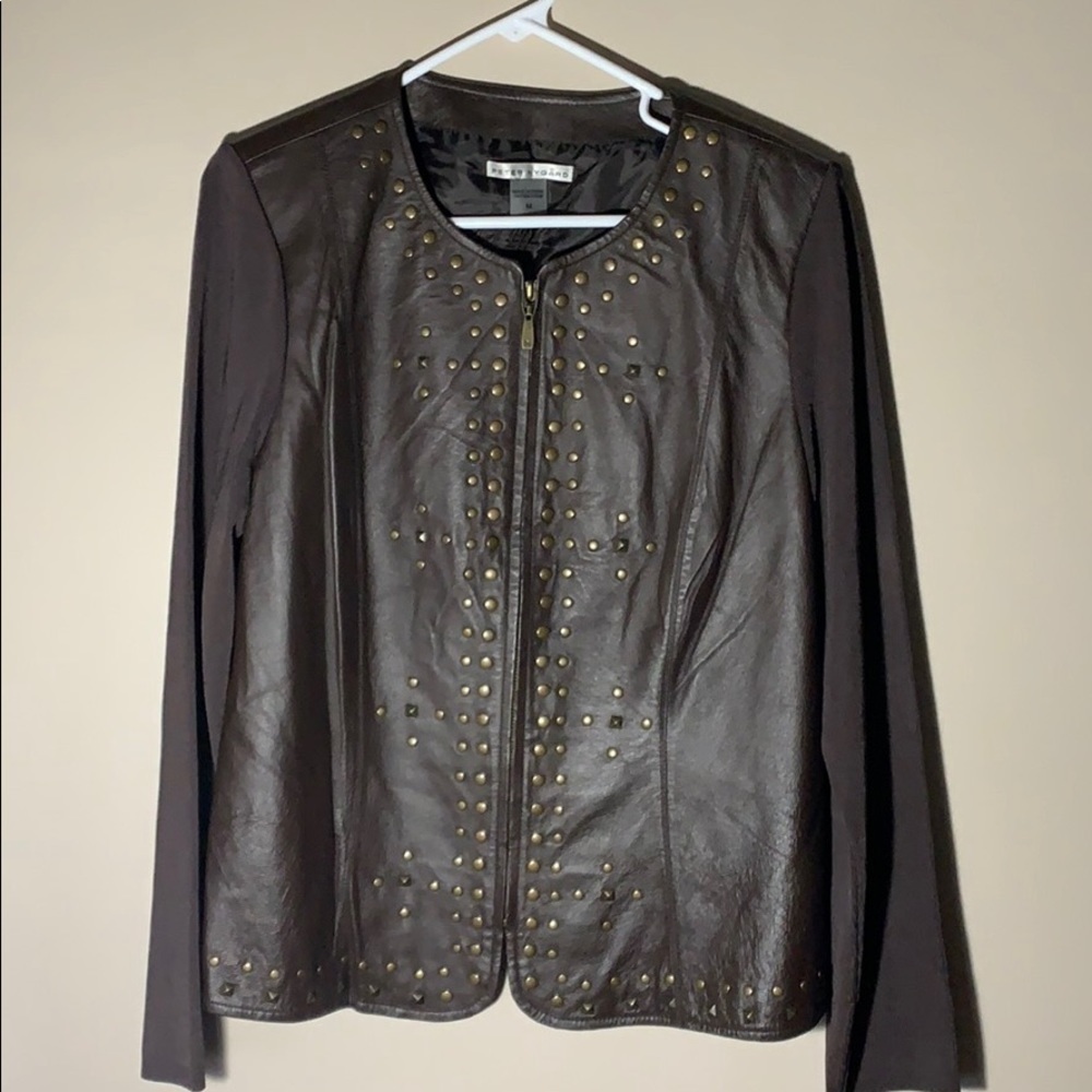 Peter Nygard Leather and Knit Jacket